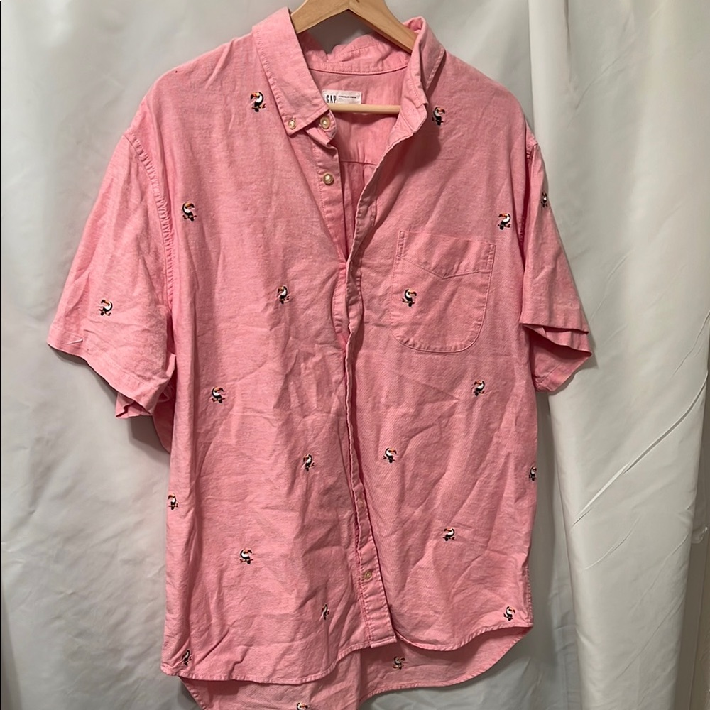 Pink Casual Button Down Shirt